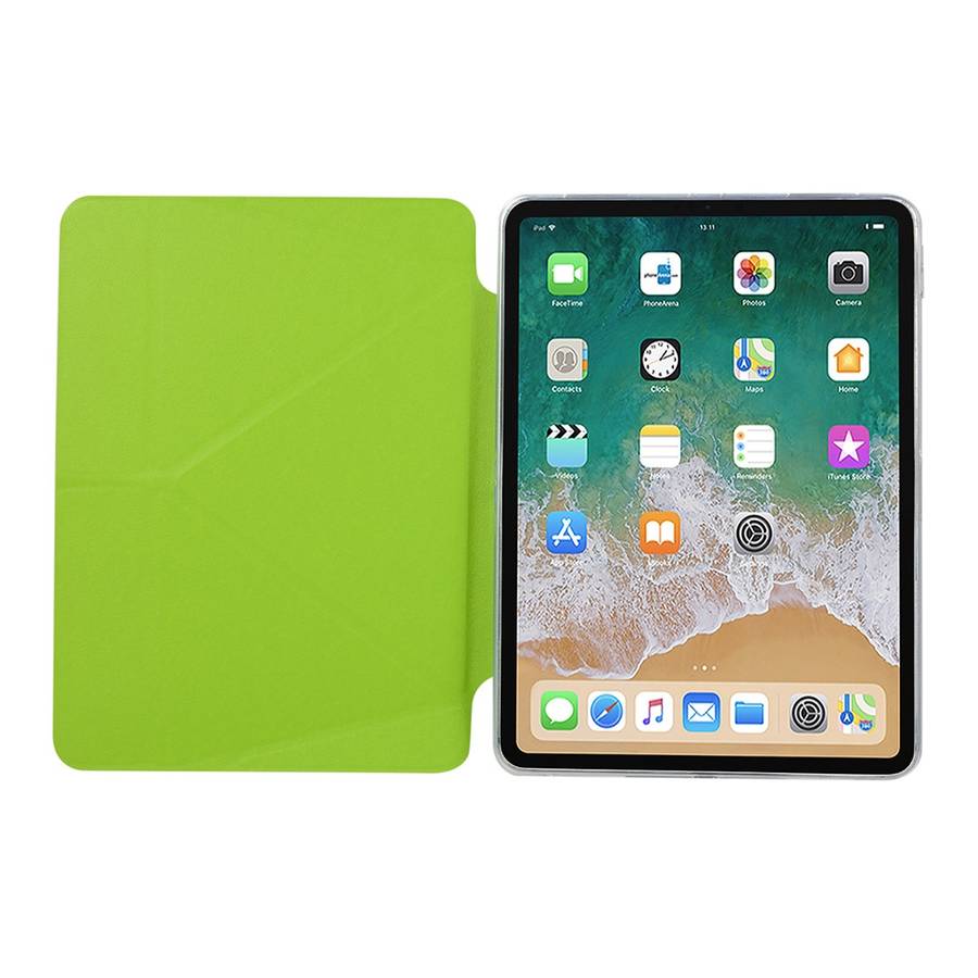 PU Leather Case for iPad Pro 11 inch (2018), with Multi-folding Holder & Sleep ... (Grass Green)