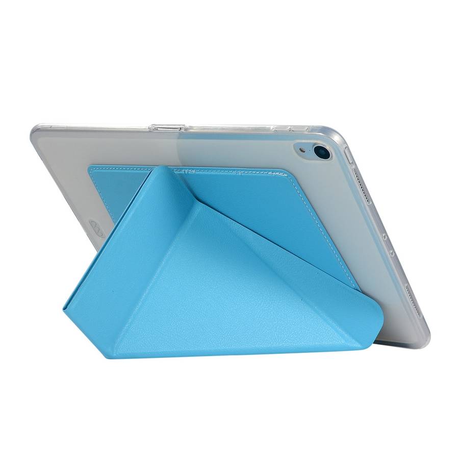 PU Leather Case for iPad Pro 11 inch (2018), with Multi-folding Holder & Sleep / W ... (Lake Blue)