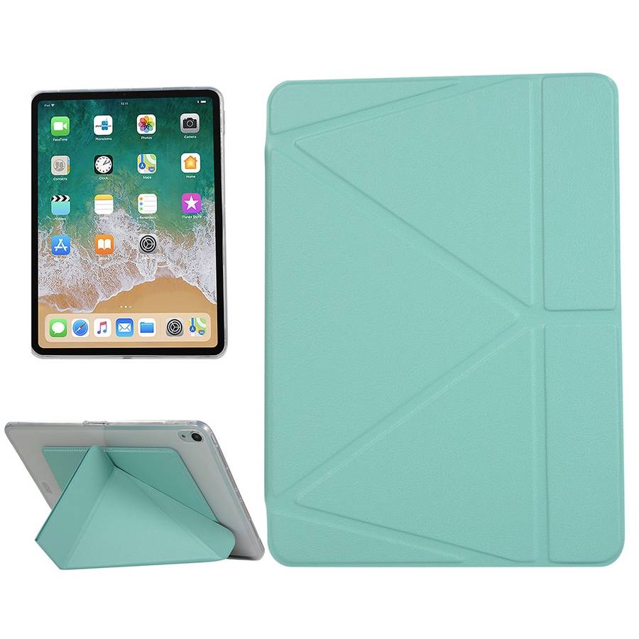 PU Leather Case for iPad Pro 11 inch (2018), with Multi-folding Holder & Sleep ... (Mint Green)