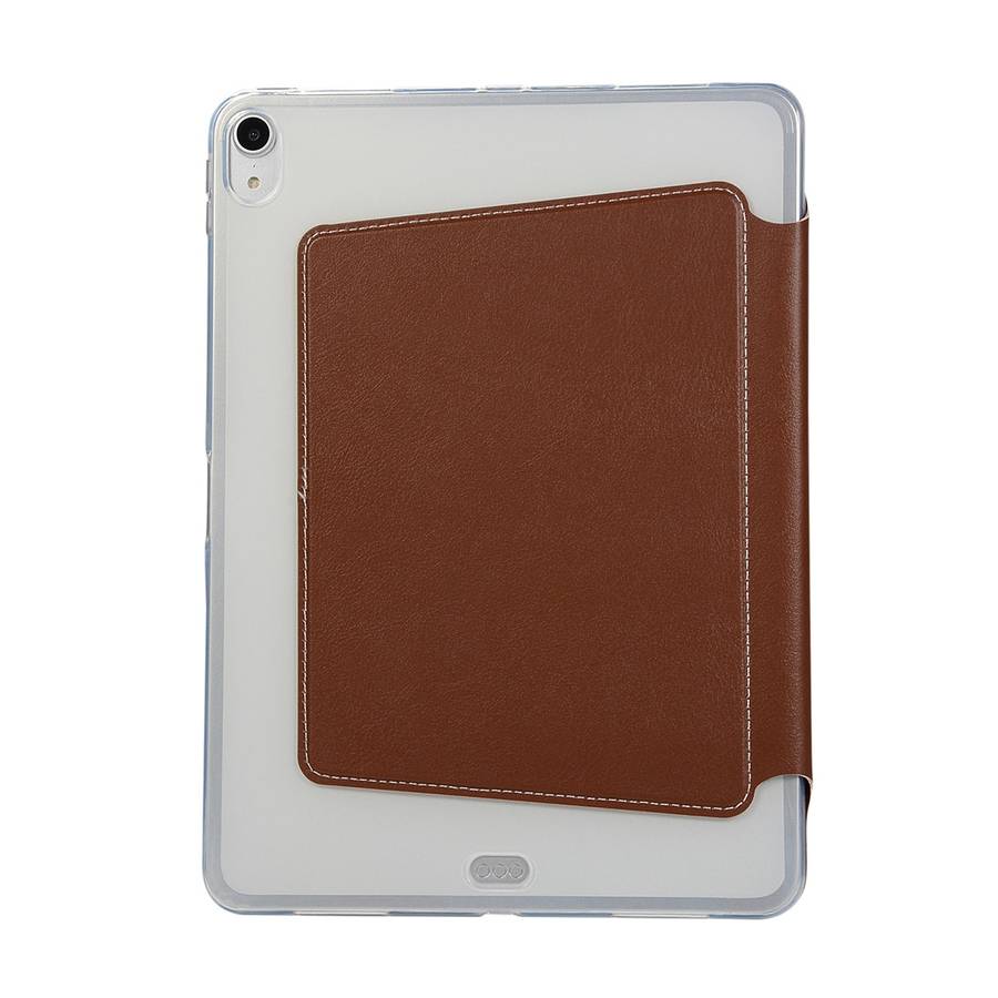 PU Leather Case for iPad Pro 11 inch (2018), with Multi-folding Holder & Sleep / Wake ... (Brown)