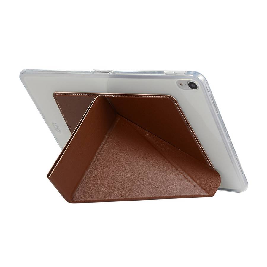 PU Leather Case for iPad Pro 11 inch (2018), with Multi-folding Holder & Sleep / Wake ... (Brown)