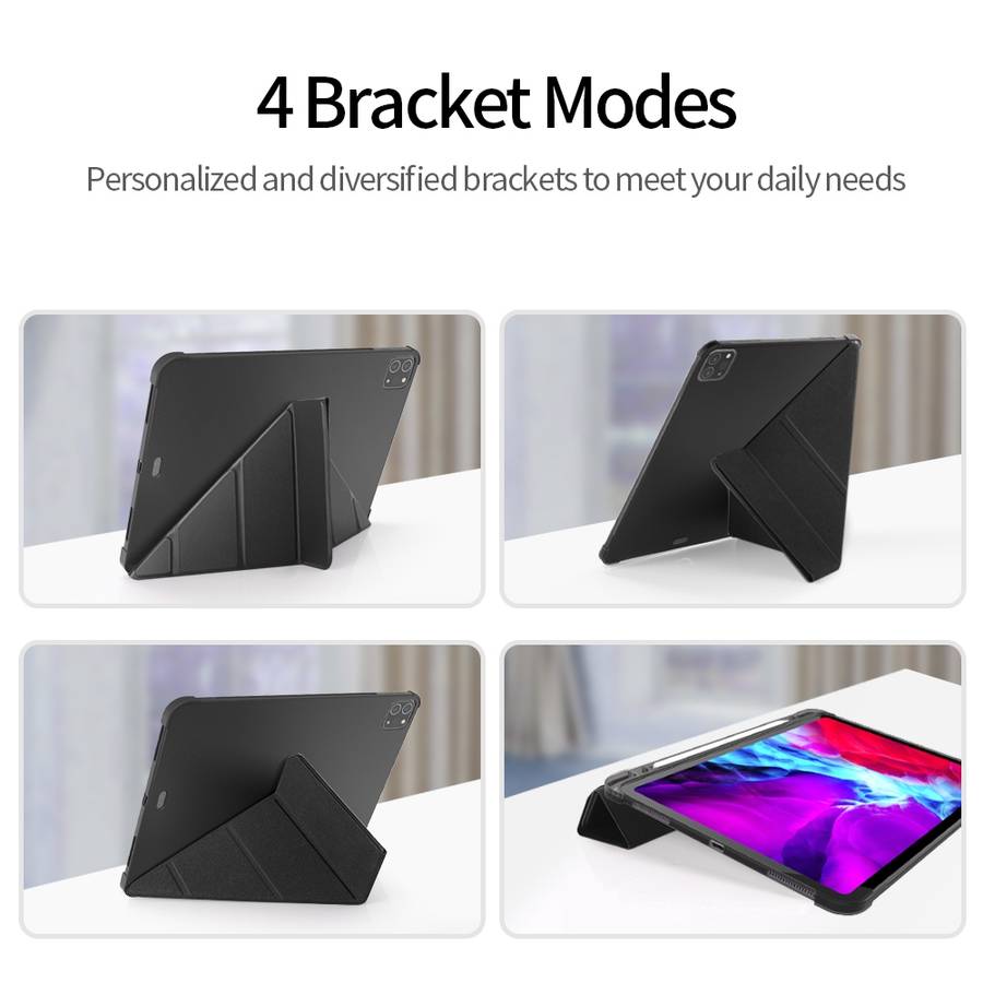 Multi-folding TPU Leather Tablet Case for iPad Pro 11 2022 / 2021 / 2020 / 2018 (Red)
