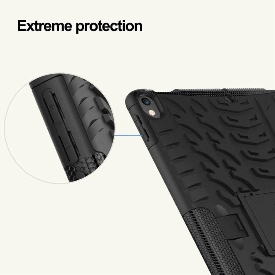 Tire Texture TPU+PC Shockproof Case for iPad Air 2019 / Pro 10.5 inch, with Holder & P ... (White)
