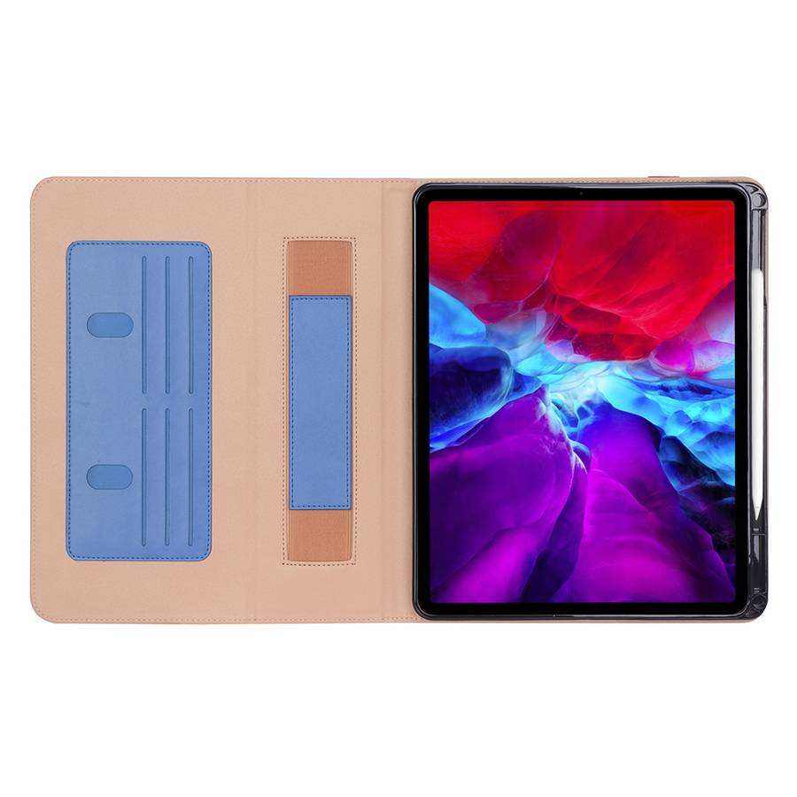 For iPad Pro 12.9 (2020) Retro Texture PU + TPU Horizontal Flip Leather Tablet Case wit ... (Blue)