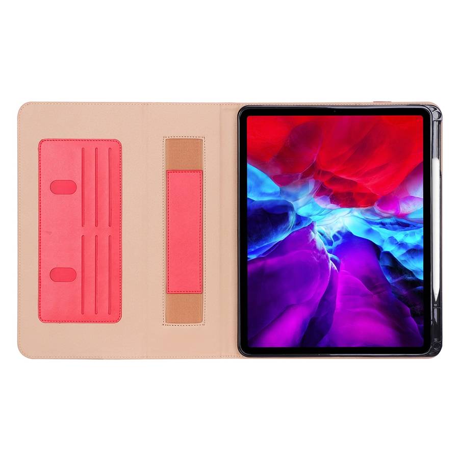 For iPad Pro 12.9 (2020) Retro Texture PU + TPU Horizontal Flip Leather Tablet Case with ... (Red)