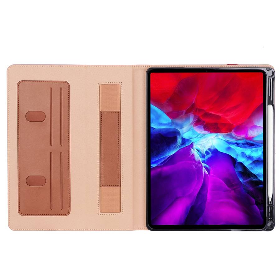 For iPad Pro 12.9 (2020) Retro Texture PU + TPU Horizontal Flip Leather Tablet Case wi ... (Brown)