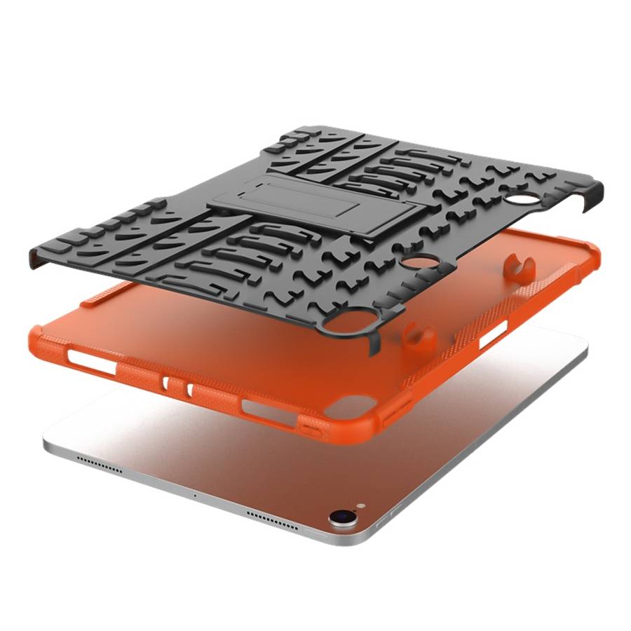 Tire Texture TPU+PC Shockproof Case for iPad Pro 11 inch (2018), with Holder & Pen Slot (Orange)