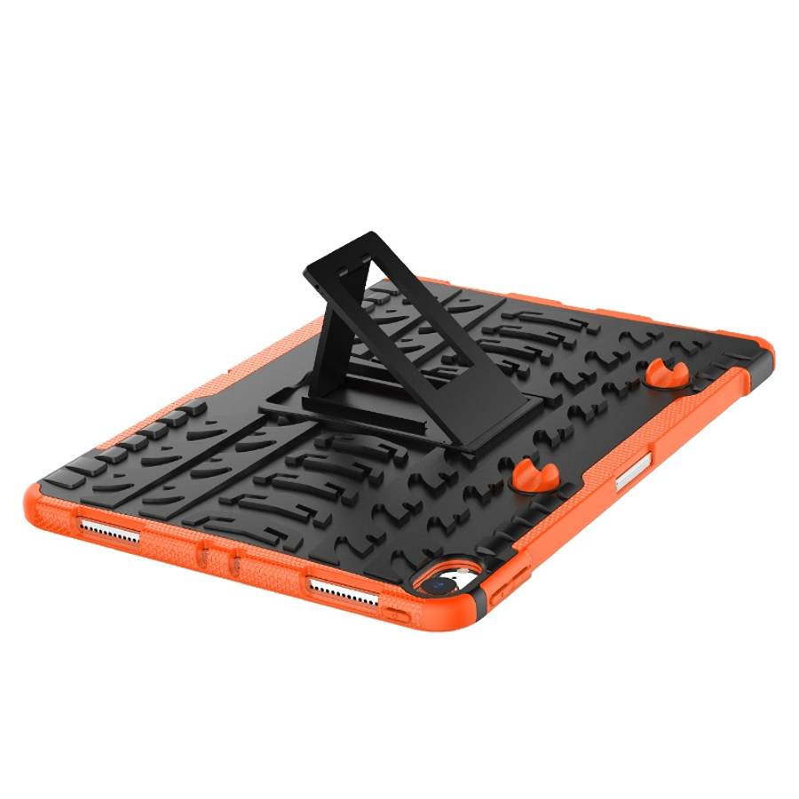 Tire Texture TPU+PC Shockproof Case for iPad Pro 11 inch (2018), with Holder & Pen Slot (Orange)