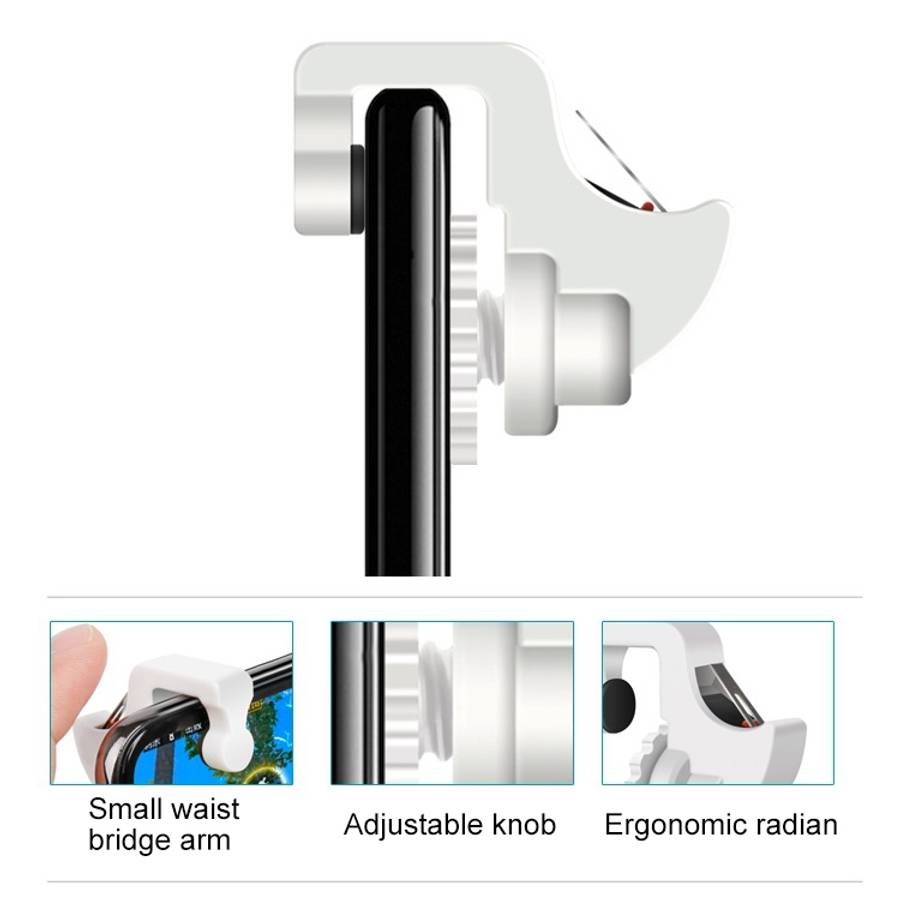 Eat Chicken Mobile Phone Trigger Shooting Controller Button Handle with Phone Holder (White)