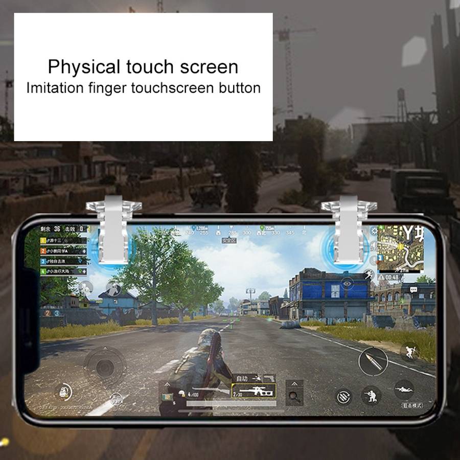 S4 Metal Press Eat Chicken Mobile Phone Trigger Shooting Controller Button Handle (Transparent)