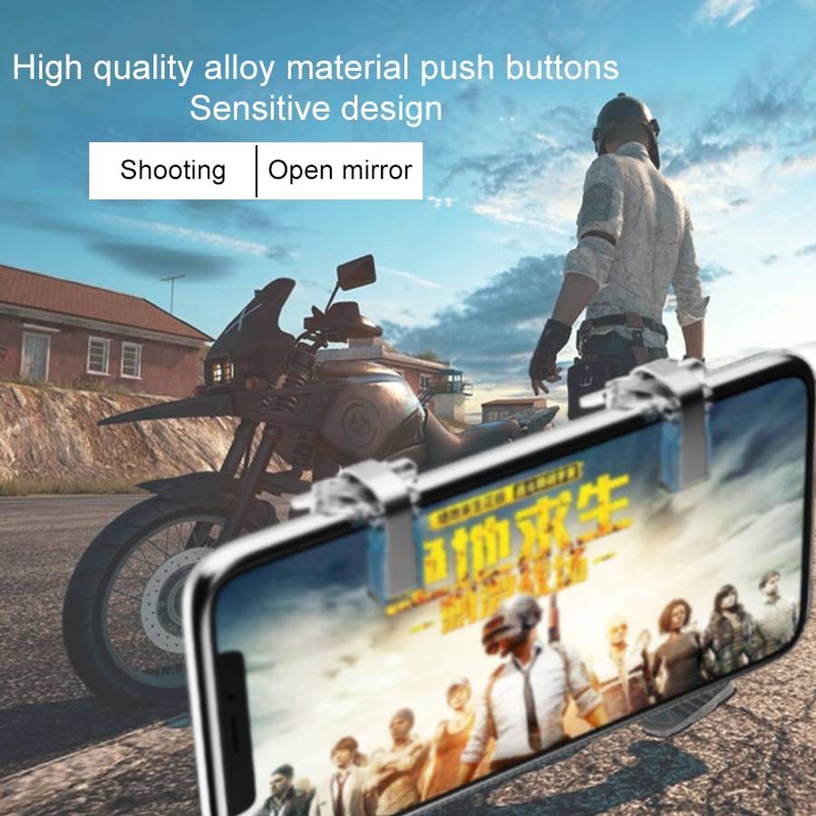S4 Metal Press Eat Chicken Mobile Phone Trigger Shooting Controller Button Handle (Transparent)