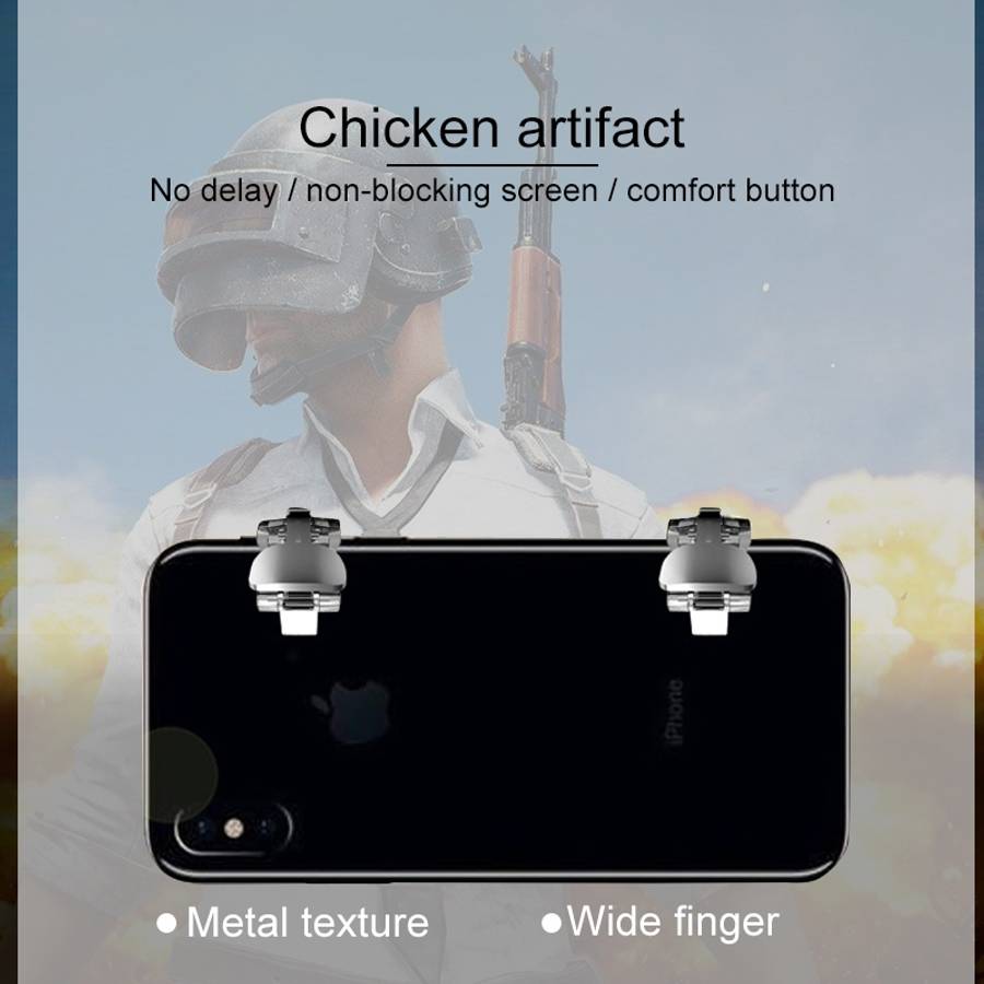 S4 Metal Press Eat Chicken Mobile Phone Trigger Shooting Controller Button Handle (Transparent)