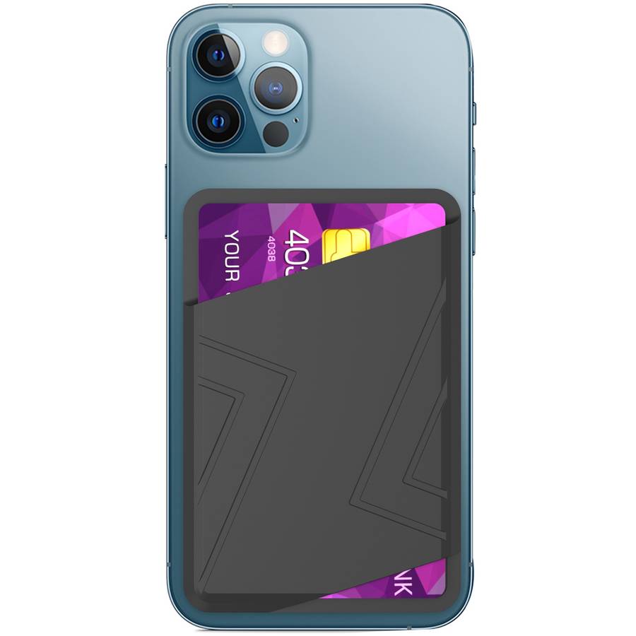 Silicone Wallet Pouch Card Case Magsafing Card Holder(Black)