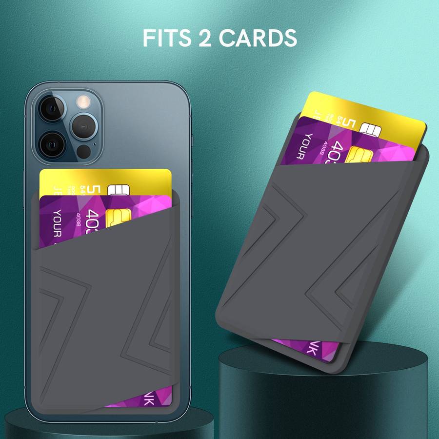 Silicone Wallet Pouch Card Case Magsafing Card Holder(Black)