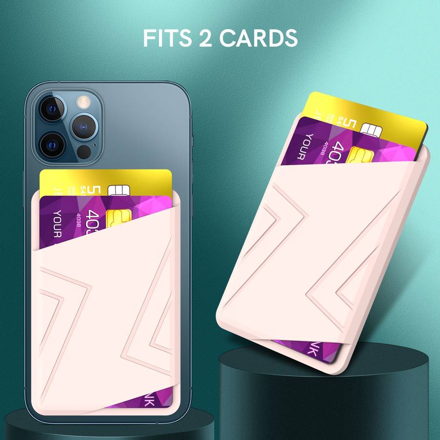 Silicone Wallet Pouch Card Case Magsafing Card Holder(Pink)