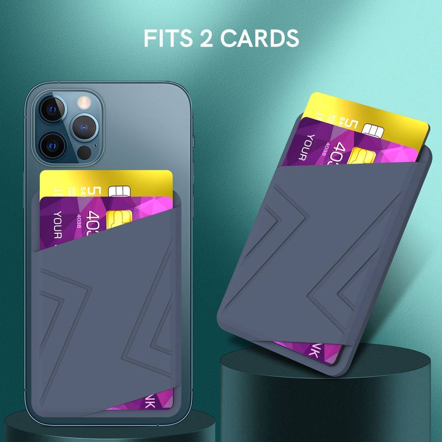 Silicone Wallet Pouch Card Case Magsafing Card Holder(Blue)