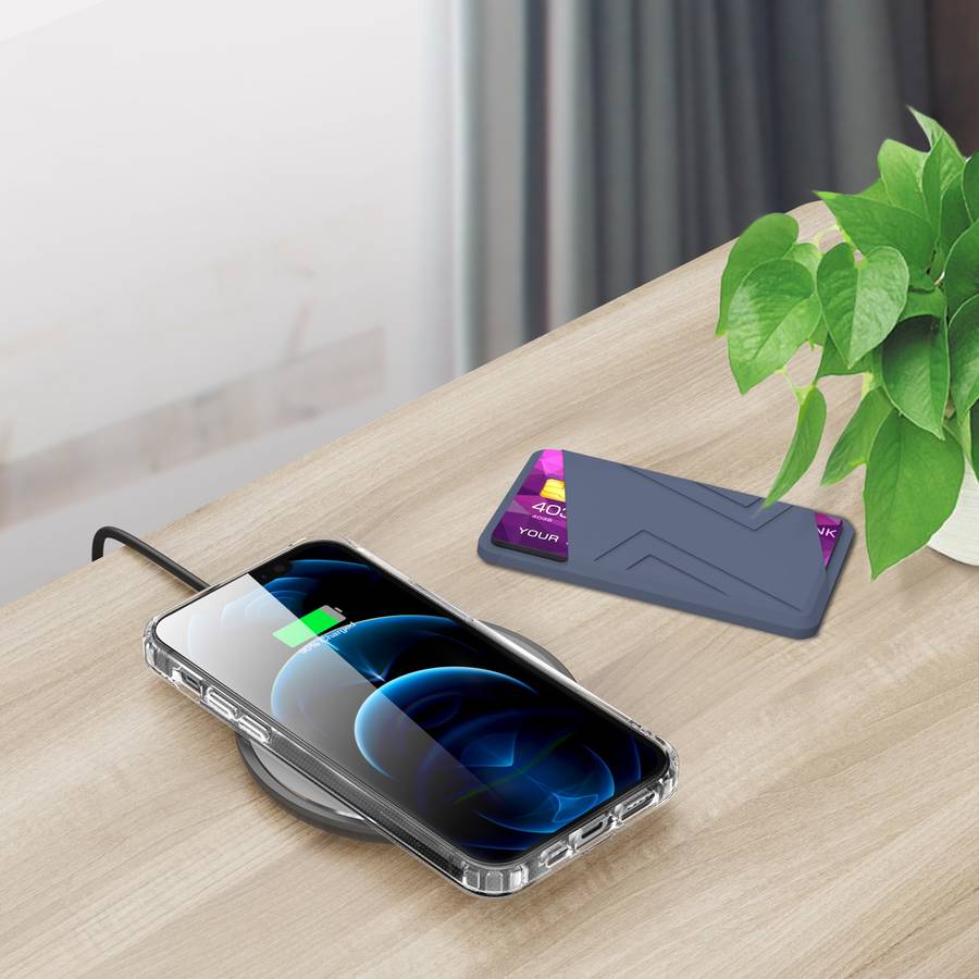 Silicone Wallet Pouch Card Case Magsafing Card Holder(Grey)