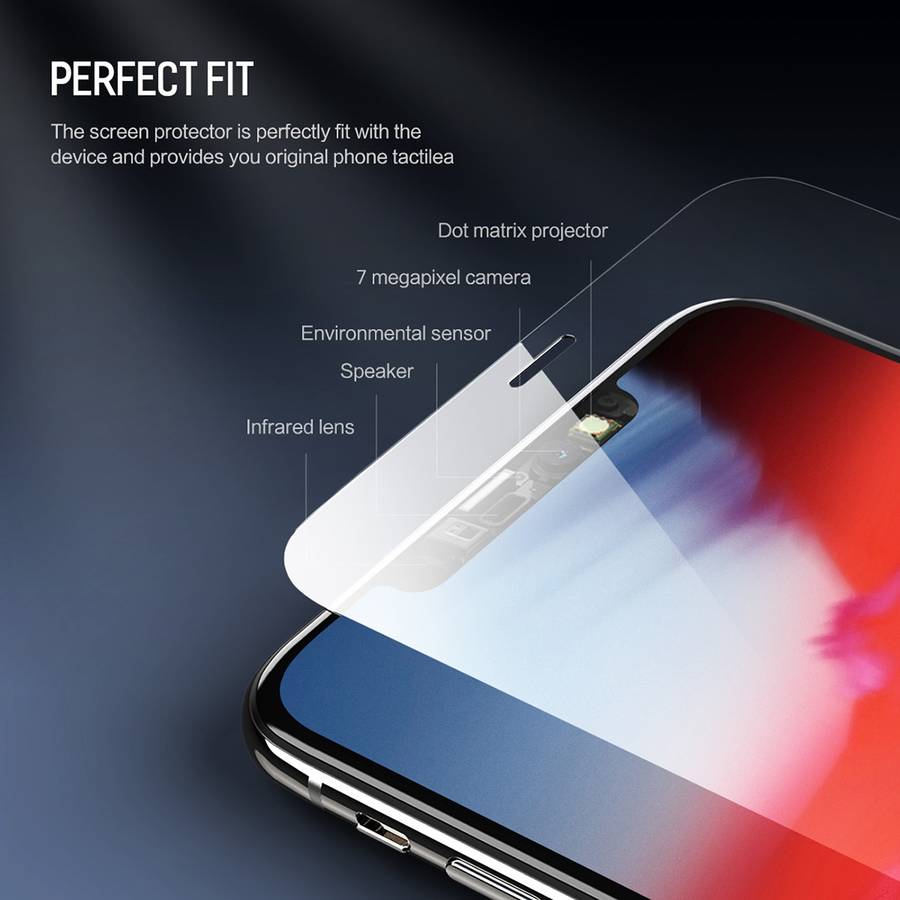 For iPhone 11 Pro Max / XS Max ROCK 0.26mm 9H 6D Curved Surface HD Full Screen T ... (Transparent)