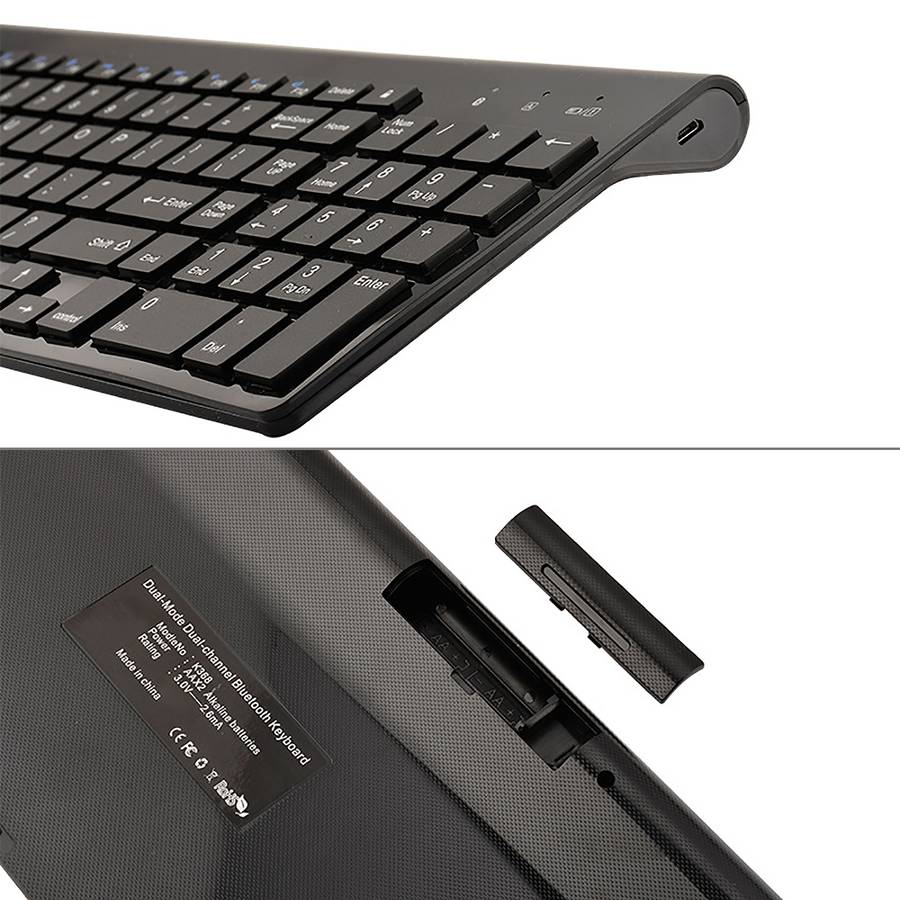 K368 Dual Mode Dual Channel 102 Keys Wireless Bluetooth Keyboard for Laptop, Notebook, Tablet and Sm