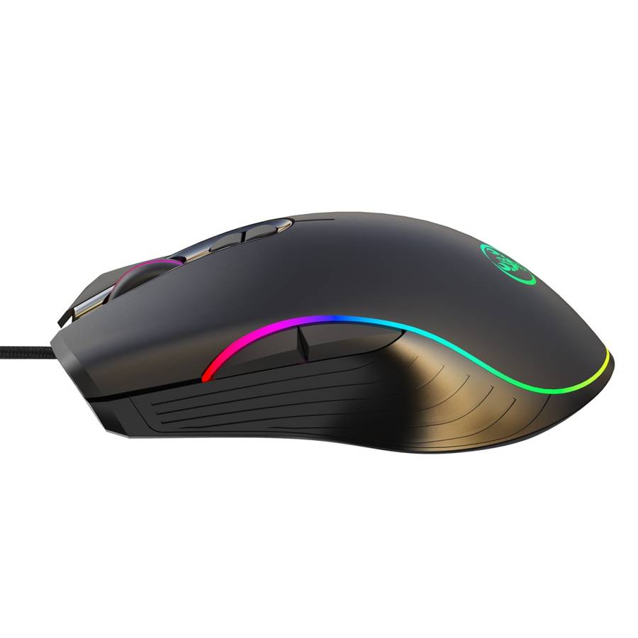 HXSJ A867 USB 6400DPI Four-speed Adjustable RGB Illuminate Wired E-sport Gaming Mouse, Length: 1.5