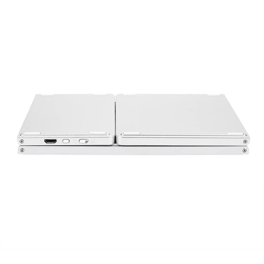 B033 Rechargeable 3-Folding 64 Keys Bluetooth Wireless Keyboard with Touchpad(Silver)