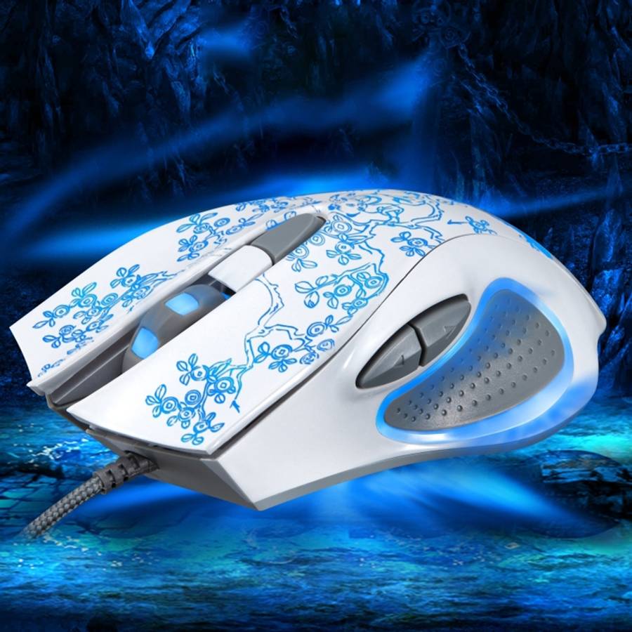ZGB 169 USB 2400DPI Four-speed Adjustable LED Backlight Wired Optical E-sport Gaming M ... (White)
