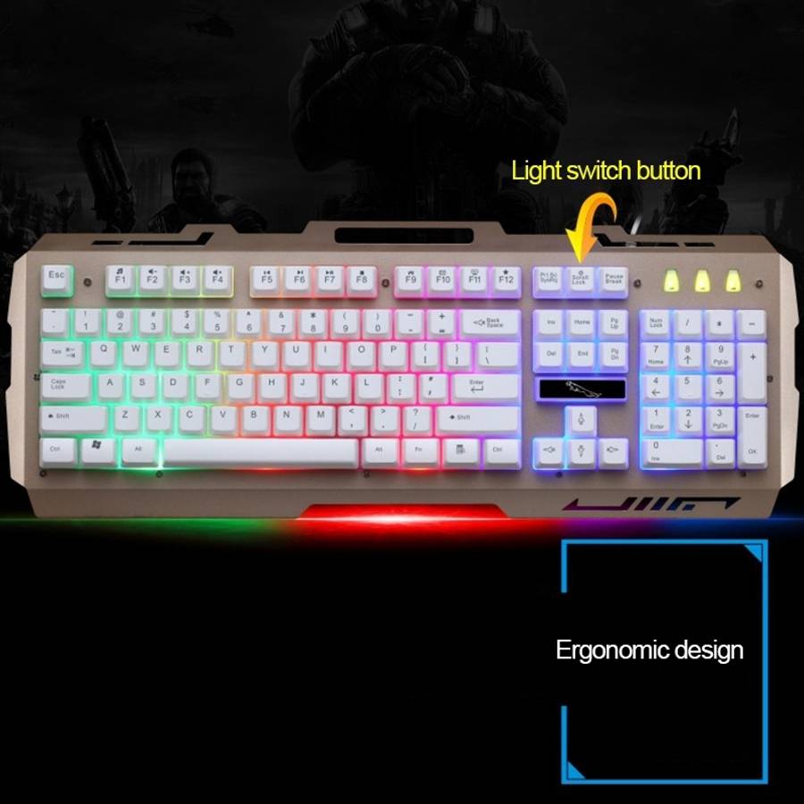 Chasing Leopard G700 USB RGB Backlight Wired Optical Gaming Mouse and Keyboard Set, Ke ... (Black)