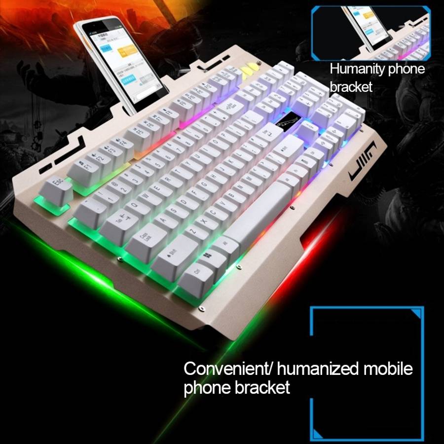 Chasing Leopard G700 USB RGB Backlight Wired Optical Gaming Mouse and Keyboard Set, Ke ... (Black)