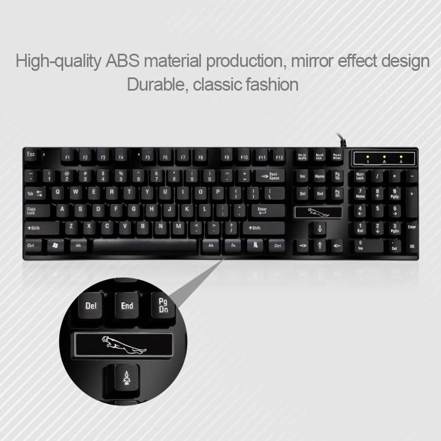 Chasing Leopard Q17 104 Keys USB Wired Suspension Gaming Office Keyboard + Wired Symme ... (White)
