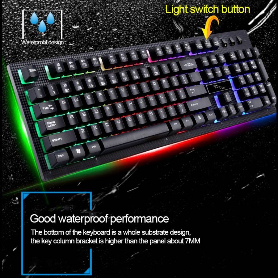 ZGB G20 104 Keys USB Wired Mechanical Feel Glowing Computer Keyboard Gaming Keyboard(Black)