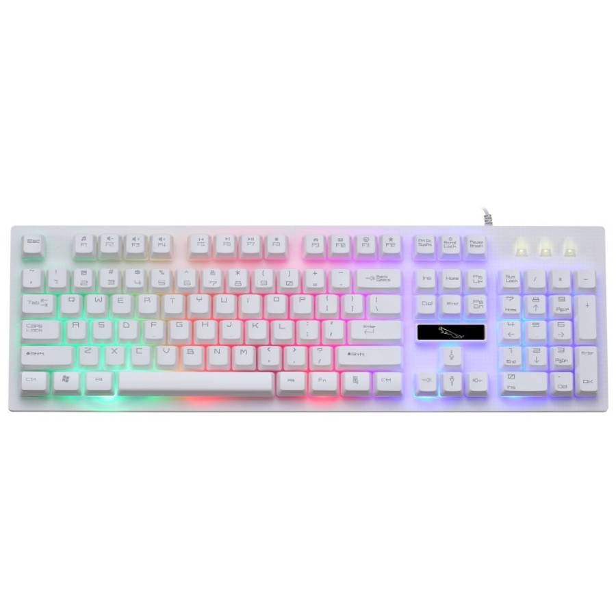 ZGB G20 1600 DPI Professional Wired Glowing Mechanical Feel Suspension Keyboard + Opti ... (White)