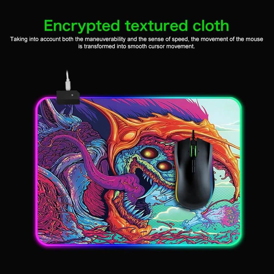 Computer Monster Pattern Illuminated Mouse Pad, Size: 90 x 30 x 0.4cm