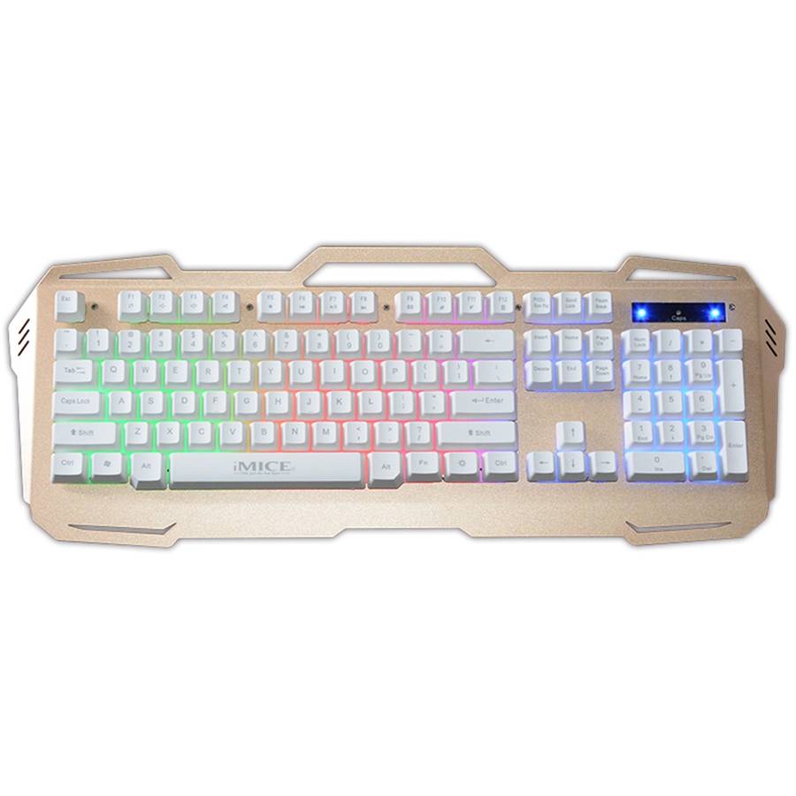 iMICE AK-400 USB Interface 104 Keys Wired Colorful Backlight Gaming Keyboard for Comput ... (Gold)