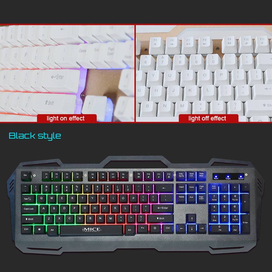 iMICE AK-400 USB Interface 104 Keys Wired Colorful Backlight Gaming Keyboard for Comput ... (Gold)