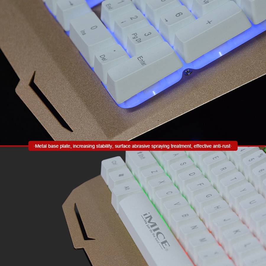 iMICE AK-400 USB Interface 104 Keys Wired Colorful Backlight Gaming Keyboard for Comput ... (Gold)