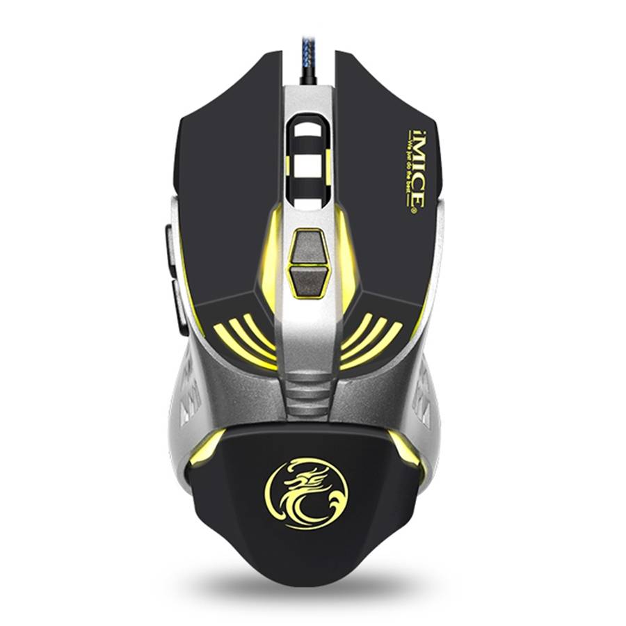 iMICE V5 USB 7 Buttons 4000 DPI Wired Optical Colorful Backlight Gaming Mouse for Comp ... (Black)