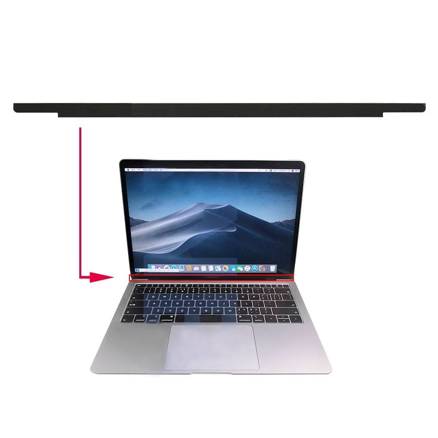 Glass Material LCD Screen Display Front Bezel Logo Cover for Macbook Pro 16 inch A2141 2019(Grey)