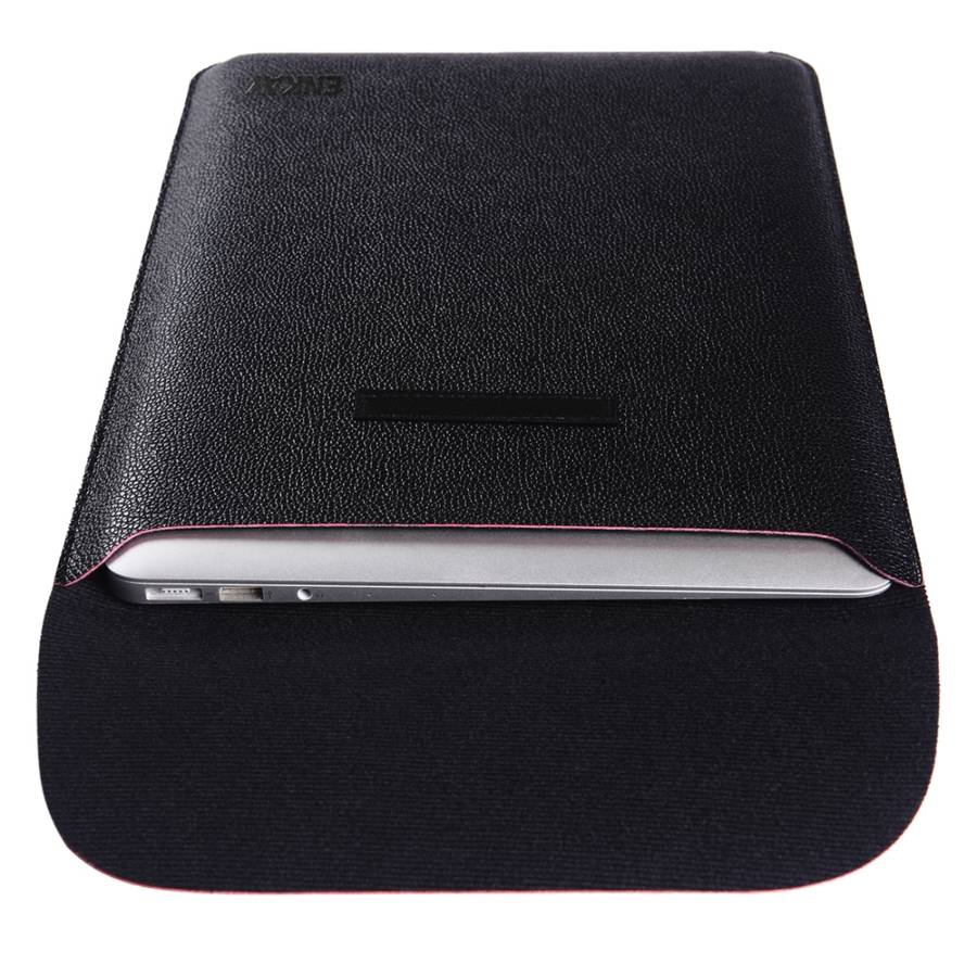 ENKAY Vertical Section Ultra-light Ultra-thin PU Leather Liner Bag Computer Bag Protec ... (Black)