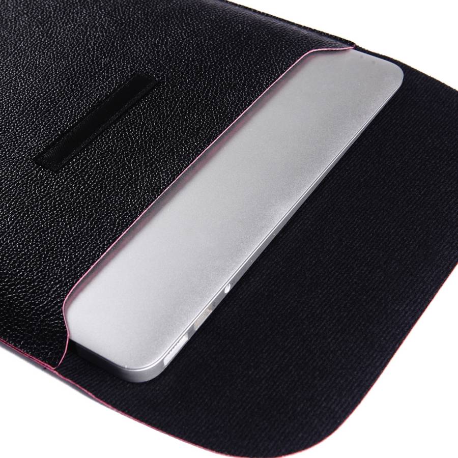 ENKAY Vertical Section Ultra-light Ultra-thin PU Leather Liner Bag Computer Bag Protec ... (Black)