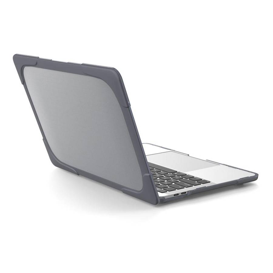 For Macbook Pro 13.3 inch (A1708) & with Touchbar (A1706) Laptop TPU + PC Folding Shock ... (Grey)