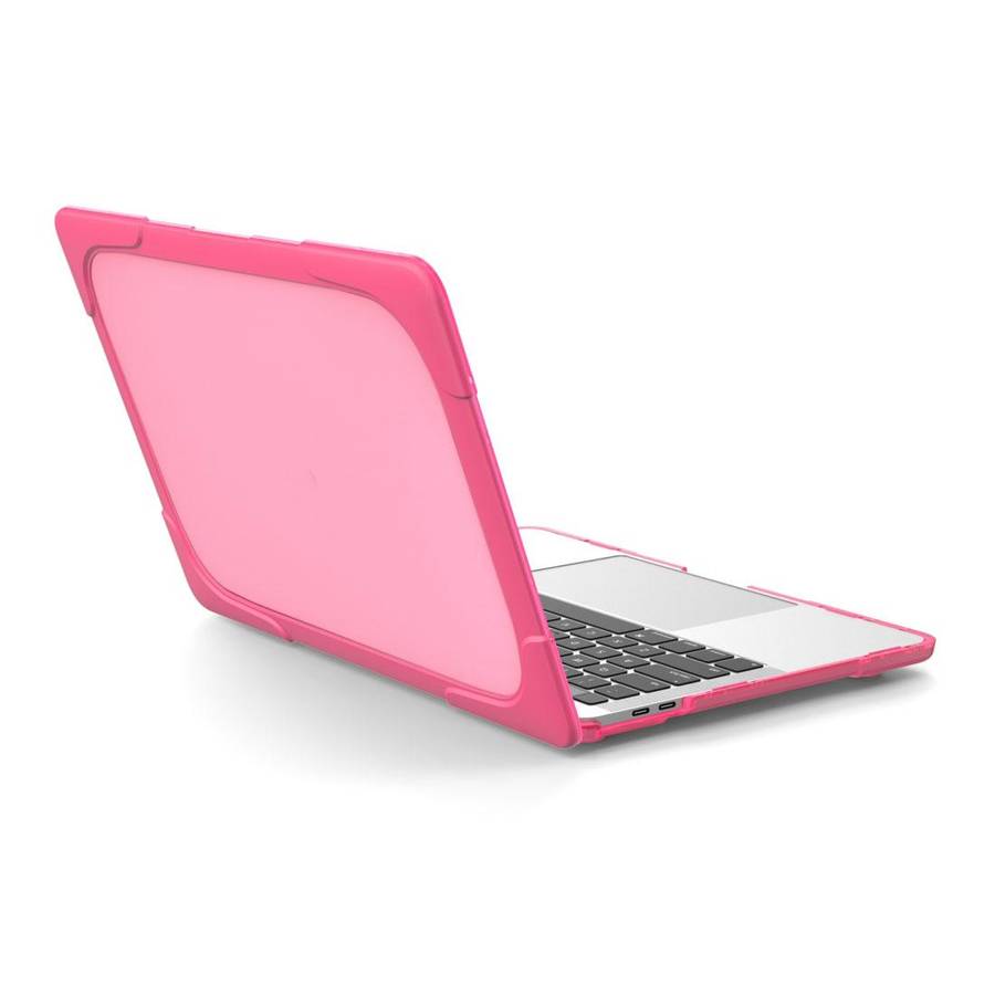 For Macbook Pro 13.3 inch (A1708) & with Touchbar (A1706) Laptop TPU + PC Folding Sh ... (Magenta)