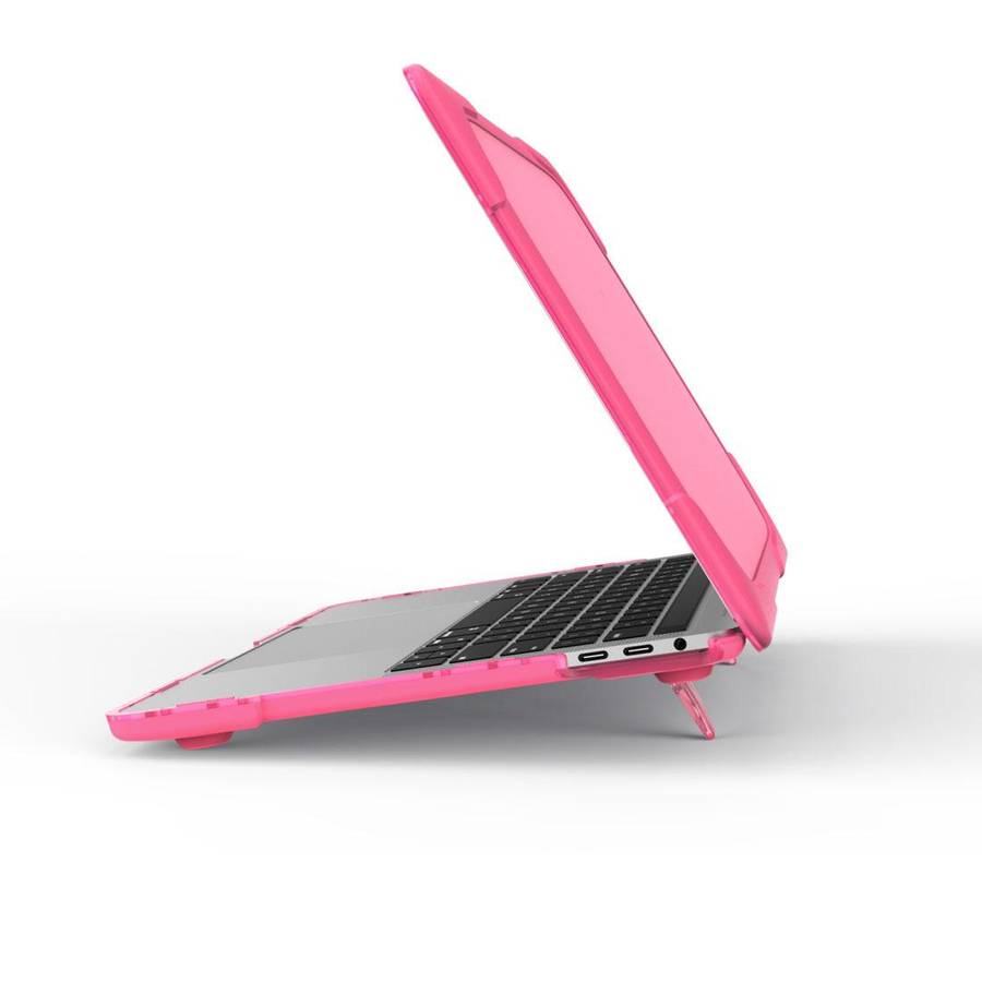 For Macbook Pro 13.3 inch (A1708) & with Touchbar (A1706) Laptop TPU + PC Folding Sh ... (Magenta)