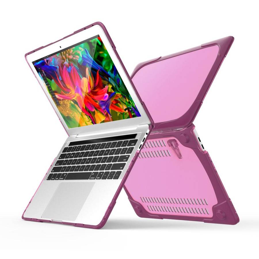 For Macbook Pro 13.3 inch (A1708) & with Touchbar (A1706) Laptop TPU + PC Folding Sho ... (Purple)