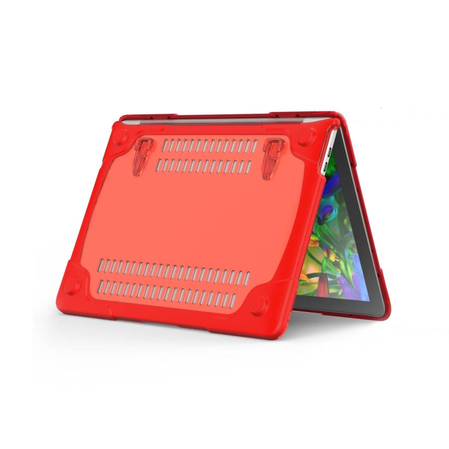 For Macbook Pro 13.3 inch (A1708) & with Touchbar (A1706) Laptop TPU + PC Folding Shockp ... (Red)