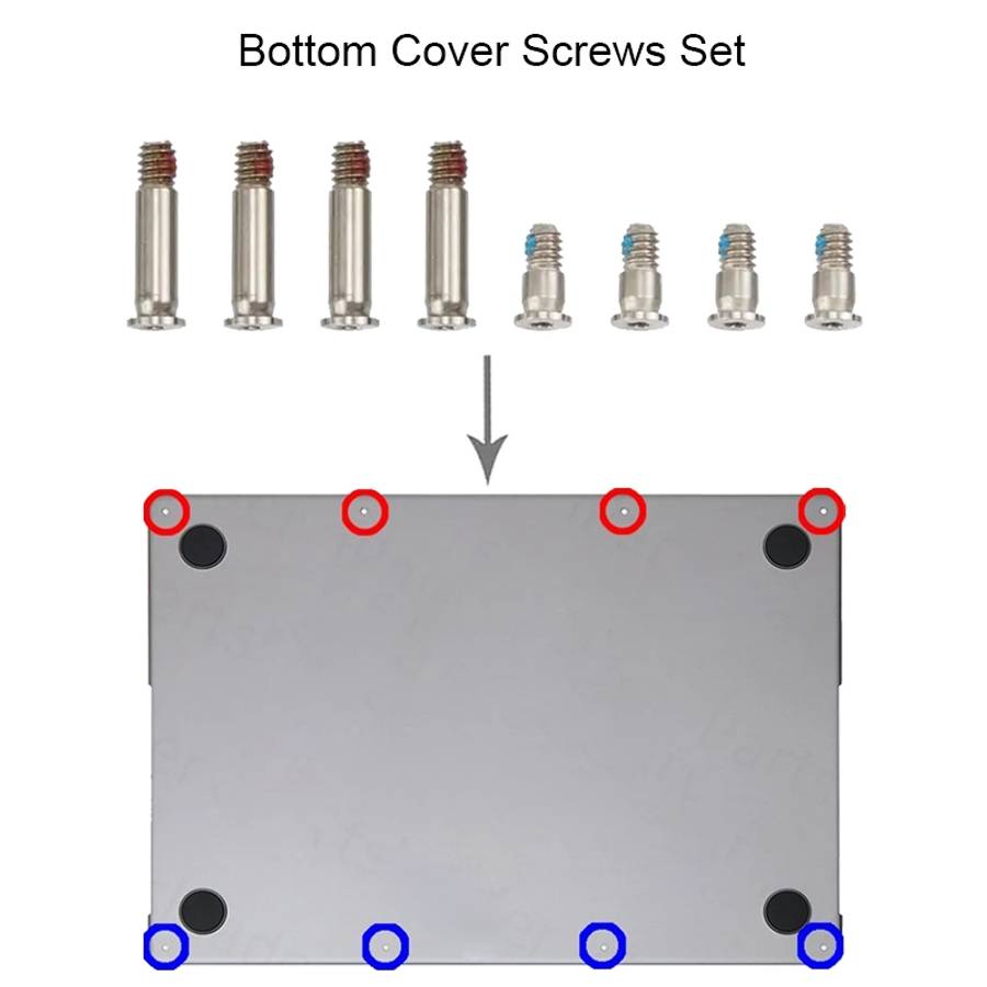 Bottom Cover Screws Set for MacBook Pro Retina M3 14 16 A2918 A2991 A2992 (Grey)