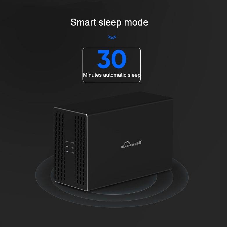 Blueendless USB-B Interface 3.5 inch 2 Bay RAID Combination Array HDD External Enclosure (US Plug)