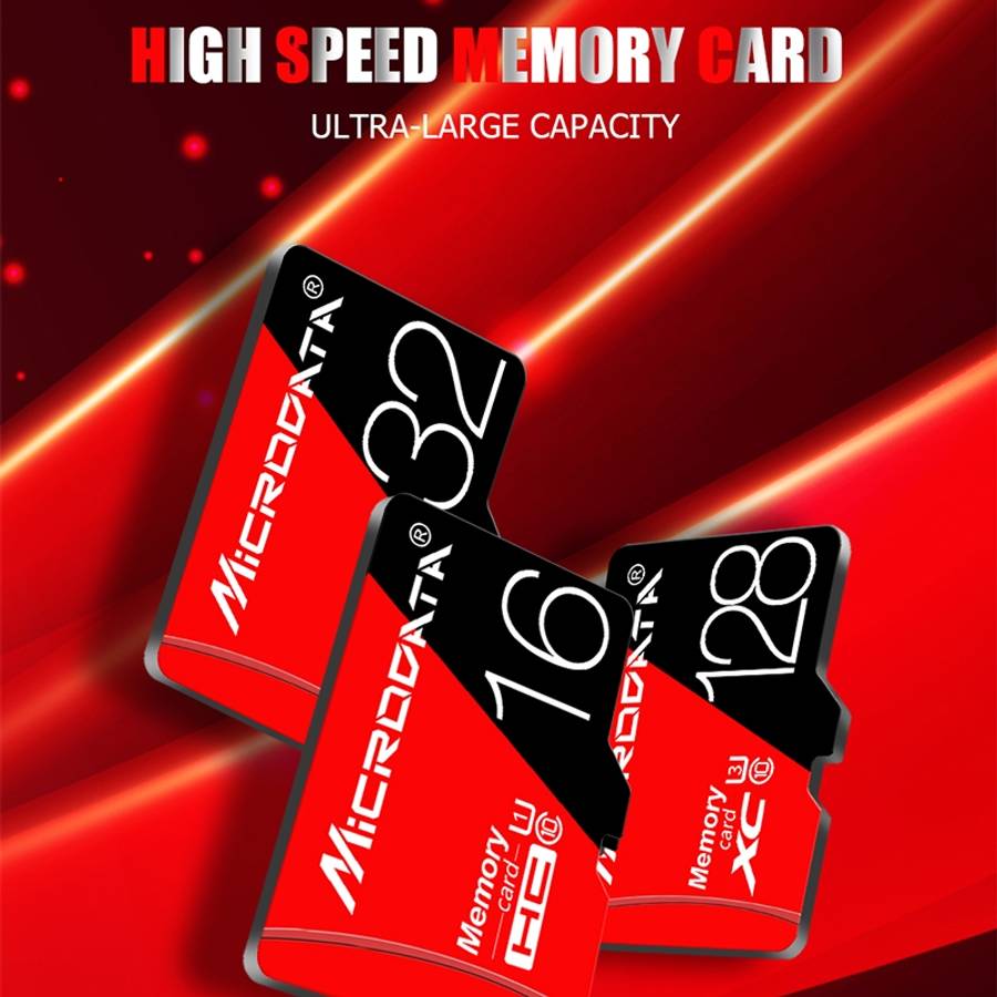 MICRODATA 16GB High Speed U1 Red and Black TF(Micro SD) Memory Card