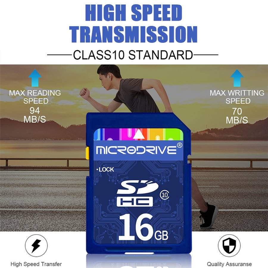 Microdrive 16GB High Speed Class 10 SD Memory Card for All Digital Devices with SD Card Slot