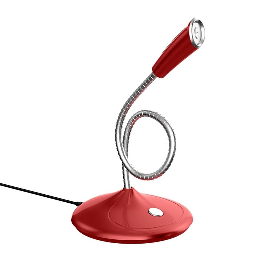 BK Desktop Gooseneck Adjustable USB Wired Audio Microphone, Built-in Sound Card