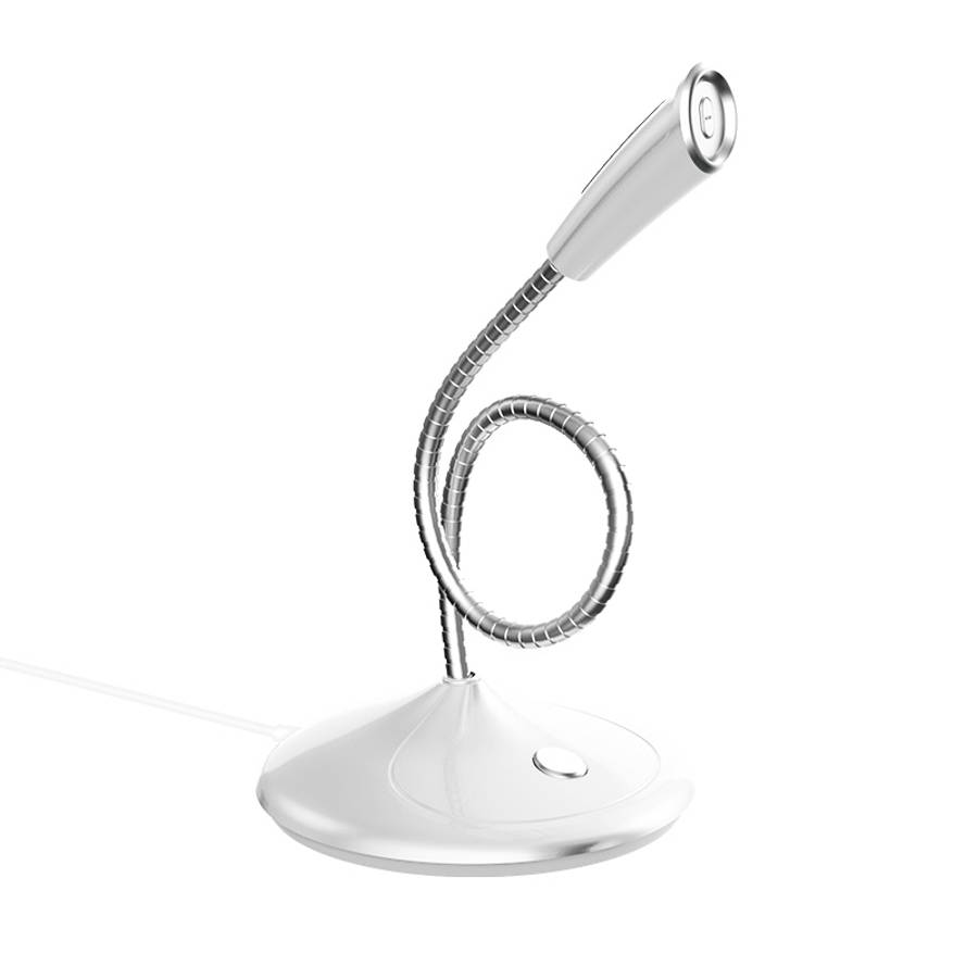 BK Desktop Gooseneck Adjustable USB Wired Audio Microphone, Built-in Sound Card